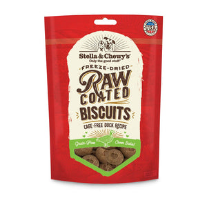 Stella & Chewy's Raw Coated Biscuits - Cage Free Duck, Biscuits for Dogs, Duck Biscuits for Dogs
