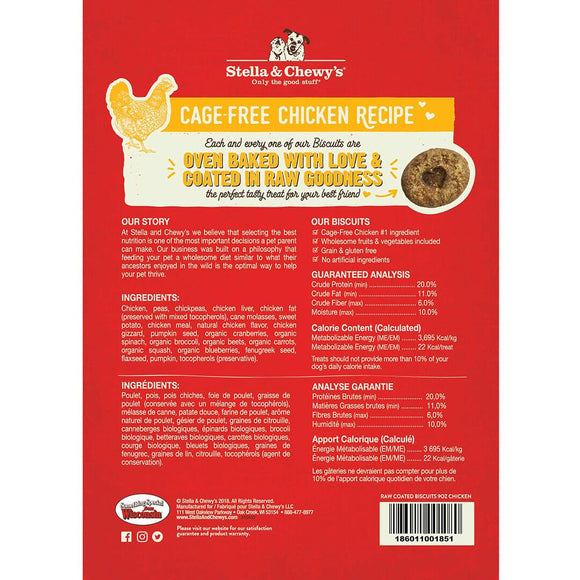 Stella & Chewy's Raw Coated Biscuits - Cage Free Chicken, Biscuits for Dogs, Chicken Biscuits for Dogs