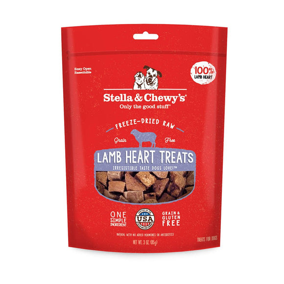 Stella & Chewy's Single Ingredient Lamb Heart, Freeze Dried Dog Treats, Freeze Dried Heart Treats for Dogs