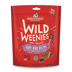 Stella & Chewy's Wild Weenies Gamebird, Freeze Dried Dog Treats, Freeze Dried GamebirdTreats for Dogs