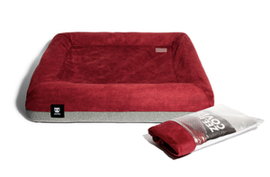 Zee.Bed Burgundy/Grey Bed Cover