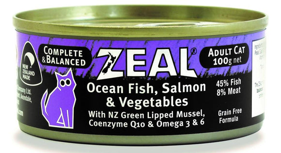 Zeal Canned Cat Food - Ocean Fish, Salmon & Vegetables (Adult)