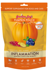 Grandma Lucy's Pumpkin Pouch anti inflammatory support supplement for dogs.